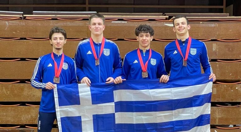 Χάλκινο μετάλλιο για την Εθνική Ομάδα Εφήβων στο Ευρωπαϊκό Κύπελλο Ξίφους Μονομαχίας