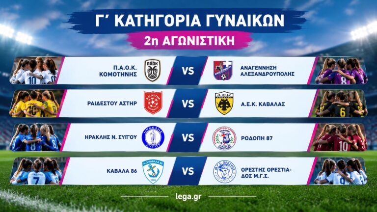 Γ’ Εθνική γυναικών η 2η αγωνιστική